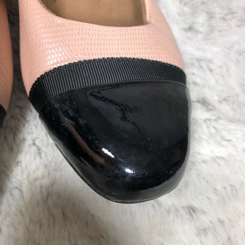 Cap Toe Low Heel Lizard Print Career Shoes - Picture 3 of 12